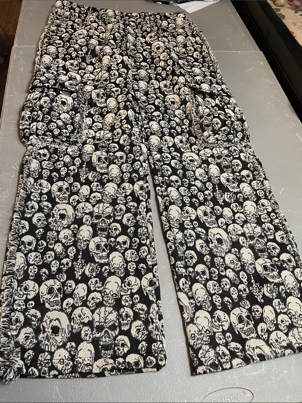 Black and Cream Skull Print Kids Pants